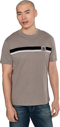 A|X Armani Exchange Short Sleeve Flocked Ax Jersey T-Shirts Regular Mens T Shirt Driftwood : 2XL, Cotton