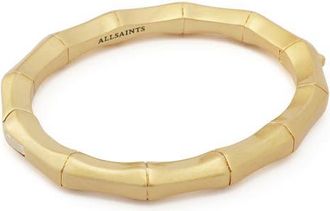 AllSaints Bamboo Texture Bangle in Vintage Gold at Nordstrom