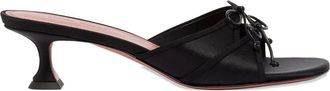 Amina Muaddi Eleonora Slipper 45 Black Silk Sat