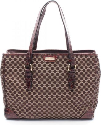 Celine Brown Canvas Leather Tote Bag (Pre-Owned)