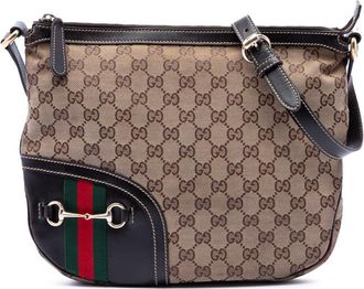 Gucci Pre-owned Gucci GG Canvas Horsebit Web Crossbody Ladies IQB70GNAE7I5E1BM