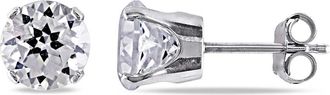 Amour Created White Sapphire Stud Earrings In 10K White Gold