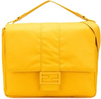 Fendi Borsa a tracolla Baguette Econyl grande in nylon 2010-2025 - Giallo