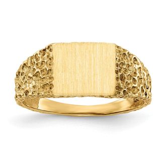 Diamond2Deal 14k Yellow Gold Open Back Signet Ring