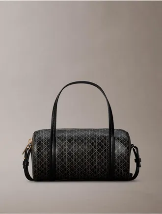 Calvin Klein Womens Emblem Logo Small Duffle Bag - Black