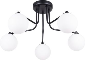 Sollux Lighting Lámpara de araña negro/blanco acero/vidrio alt. 58 cm