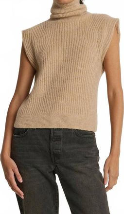 Nation Ltd Isha Turtleneck Tank Sweater In Shiny Moonbeam