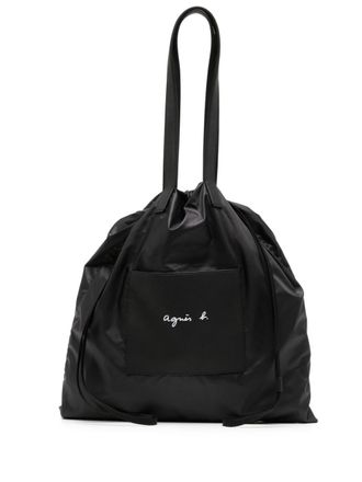 agn&egrave;s b. drawstring shoulder bag - unisex - Sheepskin/Polyester - OS - Black