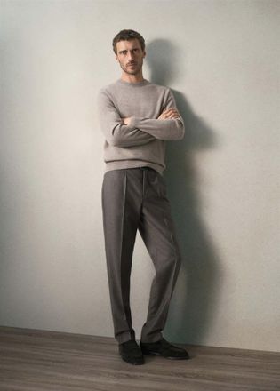 Mango Maglia 100% cashmere a punto fine marrone medio - Uomo - XXL - MANGO MAN