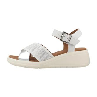 Geox Meliconia Wedge Sandaal - Dames - Schoenen - Wit - Maat: 40 EU Synthetisch
