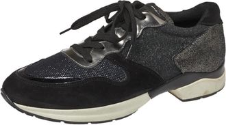 Tod's Tods Black Mesh And Suede Textured Leather Low Top Sneakers