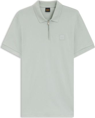 BOSS Stretch-cotton slim-fit polo shirt with logo patch