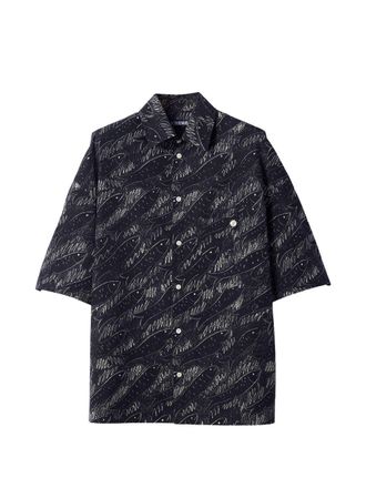 Jacquemus Relaxed Silk-Blend Abstract Fish Shirt