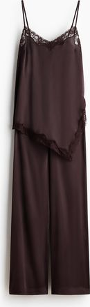 H&M Satinpyjama - Brown