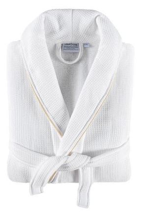 Linum Home Textiles Cotton Waffle Terry Robe in White/gold at Nordstrom Rack, Size Large/x-Large