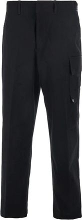 Fendi Cotton Gabardine Broeken - Heren - Straight fit broeken - Zwart - M - Katoen - Broeken