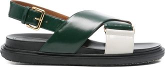 Marni criss-cross buckle sandals - Green