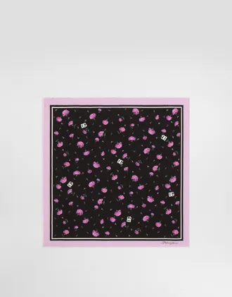 Dolce & Gabbana Carnation-print Silk Twill Scarf 50x50 - Woman Scarves And Silks Multicolor Onesize