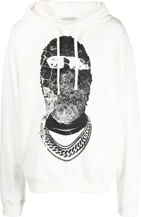 Ih Nom Uh Nit graphic-print drawstring hoodie - men - Cotton - L - White