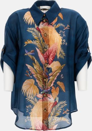 Zimmermann Blue Ascension Printed Silk Shirt