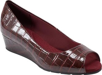 Bandolino Candra BNCANDRA3 Pump Burgundy Slip-on Wedge Heel HTAT859