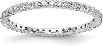 Diamond2Deal 14k Gold 1/2 Ct Lab Grown Diamond Eternity Wedding Band Ring Clarity VS, Color G-H