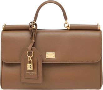 Dolce & Gabbana My Sicily Plong&eacute; Handtas - Dames - Handtassen - Bruin - ONE Size - Katoen - Tassen