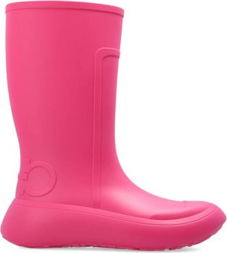 Ferragamo Logo Ankle Regenlaarzen - Dames - Regenlaarzen - Roze - 39 1/2 EU - Schoenen