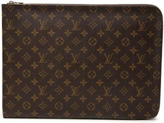 Louis Vuitton Tweedehands Canvas Louis Vuitton tassen - Dames - Vintage Clutch - Bruin - ONE Size - Vintage