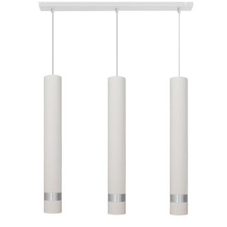 Netlighting Tuba Straight Bar Pendant Ceiling Light White Chrome 60cm