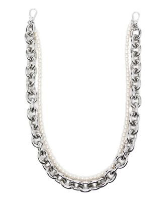 Simone Rocha pearl-embellished bag strap - women - Faux Pearl/Aluminium/Acrylonitrile Butadiene Styrene (ABS) - One Size - Silver