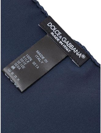 Dolce & Gabbana Mens Blue Silk Pocket Square Accessory