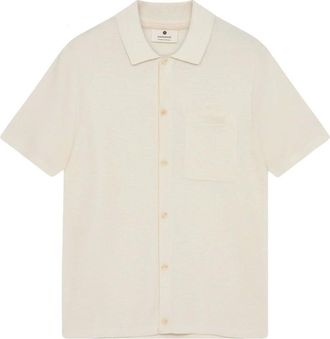 Anerkjendt Overhemden, Heren, Beige, M, Katoen, Korte Mouw Gebreid Overhemd 901840