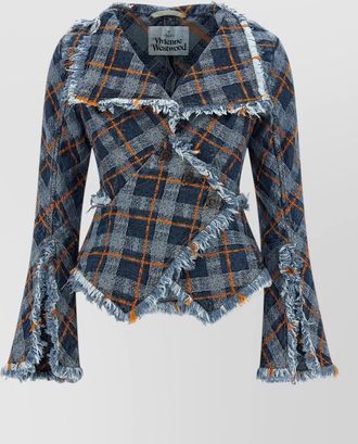 Vivienne Westwood checkered blazer wide collar long sleeves