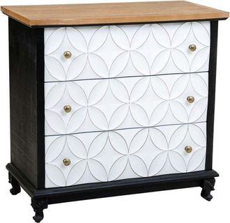 Wanderlust Deco Comoda de madera con 3 cajones 74x38x72