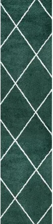 Jonathan Y Designs Cole Minimalist Diamond Trellis Area Rug in Green/white at Nordstrom, Size 5Ft 0In X 5Ft 0In