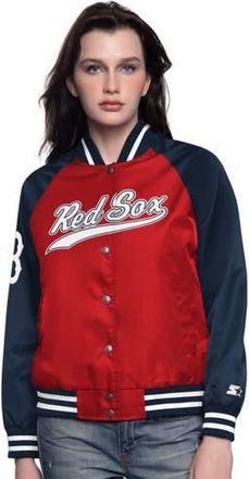 Starter Womens Starter Red/Navy Boston Red Sox Home Run Full-Snap Varsity Jacket at Nordstrom, Size X-Large