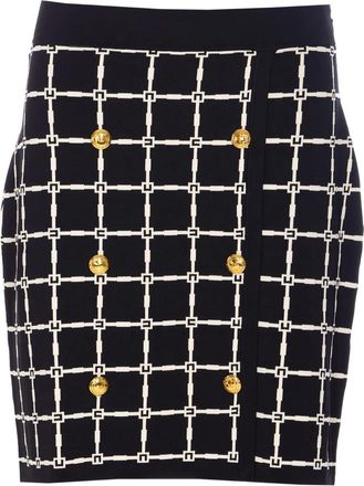 Elisabetta Franchi Minigonna a quadri - Nero