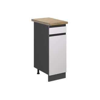 Vicco Mueble Bajo De Cocina R-line, Blanco, 30 Cm, Et Roble