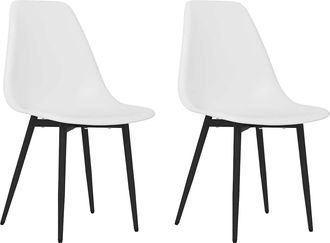 vidaXL Sillas De Comedor 2 Unidades Blancas Pp Vidaxl