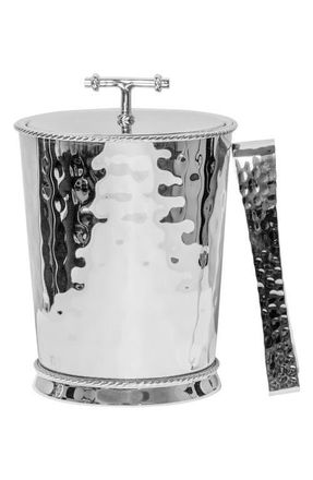 Juliska Graham Stainless Steel Lidded Ice Bucket & Tongs Set in Silver at Nordstrom