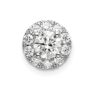 Diamond2Deal 14K White Gold Lab Grown Diamond Round Halo Pendant (0.75ct, VS, G-H)