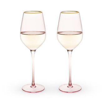 Twine Rose Crystal White Wine Glasses Set of 2 in Pink at Nordstrom
