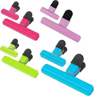 No Brand Clips Para Alimentos, 8 Clips De Sellado De Colores, Pinza De Pl&aacute;stico, Clip Para Alimentos, Cierra Bolsas De Caf&eacute;, Dulces Y Snacks