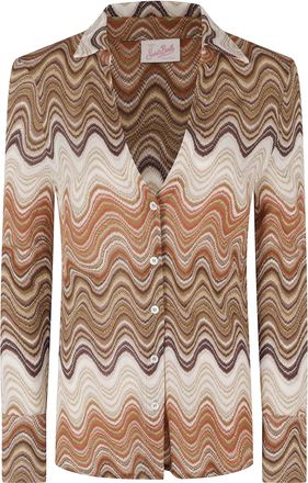 MC2 Saint Barth Brown Joys Lurex Wave Pattern Degrad&eacute; Viscose Shirt
