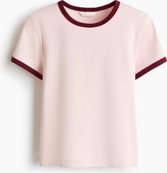 H&M T-Shirt aus Baumwolle - Hellrosa