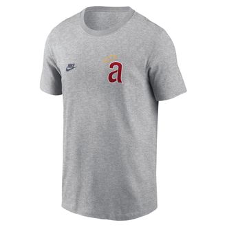 Nike California Angels Cooperstown 2-Hit Logo Nike Mens MLB T-Shirt in Grey | N19906GA93-VFA