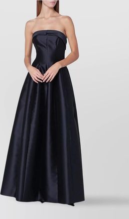 Alberta Ferretti strapless silk blend mikado evening gown