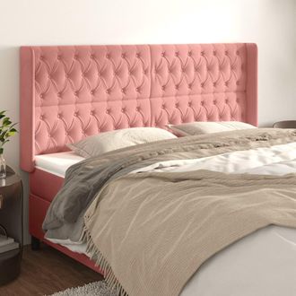 vidaXL Cabecero Con Orejas De Terciopelo Rosa 183x16x118/128 Cm Vidaxl