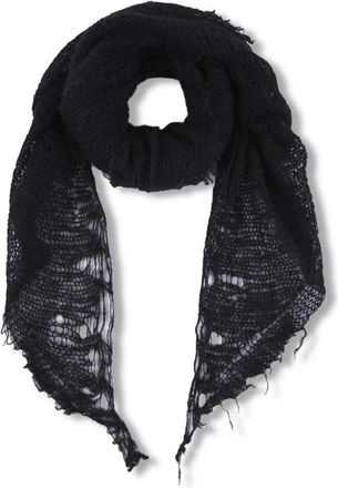 Cortana Zwarte Open Gebreide Bandana - Dames - Wintersjaals - Zwart - ONE Size - Accessoires